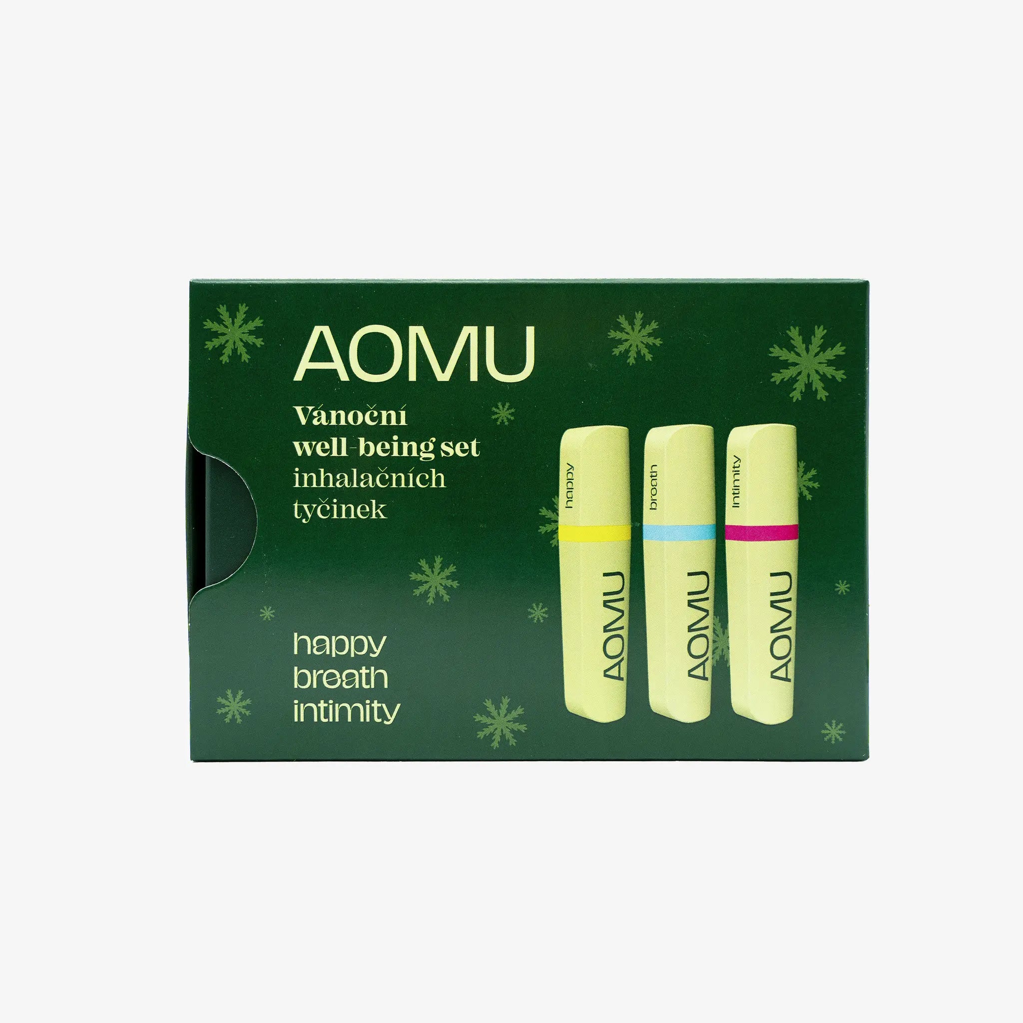 Vánoční wellbeing set inhalačních tyčinek - Happy, Breath a Intimity